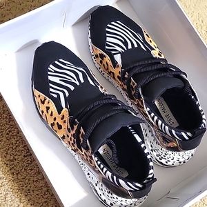 Steve Madden Zebra and Leopard print sneakers